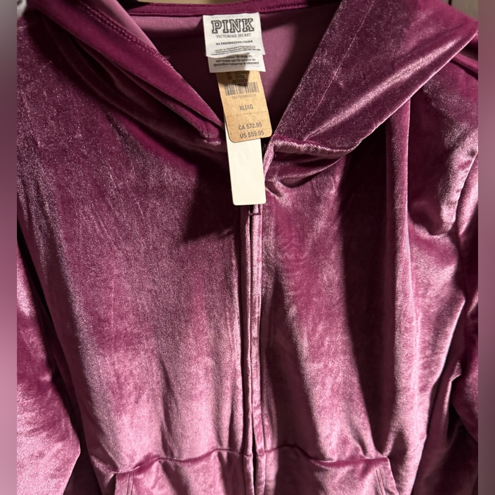 PINK Victoria's Secret Women's Velvet Teddy Jacket - Pink